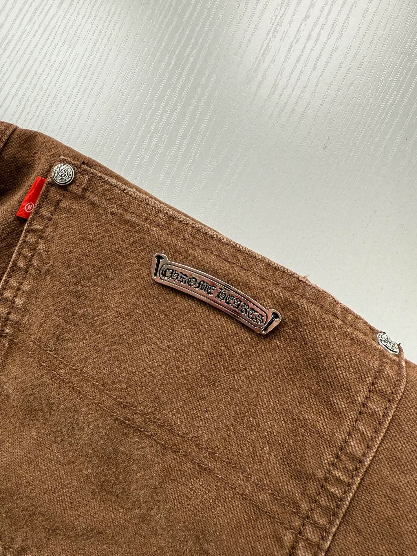Chrome Heart Canvas ， Brown ， ， Orange+Black Genuine Leather ， ， ， ， ； 、 、 1:1 Size：28/30/32/34/36